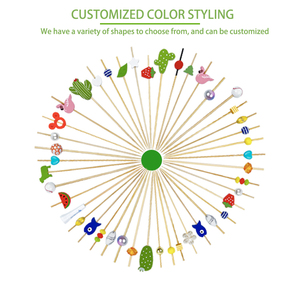 Dùng Một Lần Tự Nhiên Màu Xanh Lá Cây Tre Bead Pick Trái Cây Hoa Tre Thanh Thắt Nút Xiên Cocktail Chọn Cho Thanh Công Cụ Cho Trái Cây Phục Vụ - Product Image 6