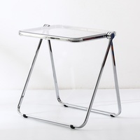 Chaise de salle à manger pliante en acrylique Transparent Design Simple Home Photo Chair pour Internet Celebrity Clothing Store