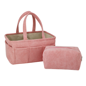 Organisateur de caddie de couches en velours côtelé doux de bonne qualité pour les sacs <span class=keywords><strong>à</strong></span> <span class=keywords><strong>langer</strong></span> hospitaliers avec étui <span class=keywords><strong>à</strong></span> cosmétiques de voyage moelleux - Product Image 6