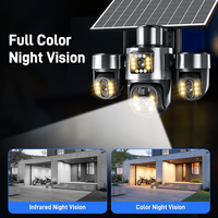 8MP 3Lens AOV Solar PTZ Camera 4G SIM Card Low Power CCTV Camera Full Color Night Vision Outdoor Solar Battery Security Camera