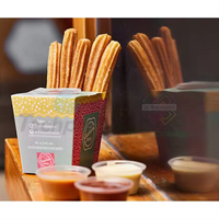 Support en papier biodégradable et écologique pour emballages de restauration rapide, idéal pour churros, truffes au chocolat, chewing-gums, sushis et autres.