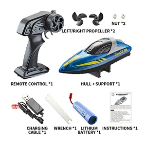Barco de Juguete a Control Remoto de Alta Velocidad de 2.4G con Luces, 15 KM/H, Doble Remo, Alcance de Control de Aproximadamente 60 Metros - Product Image 2