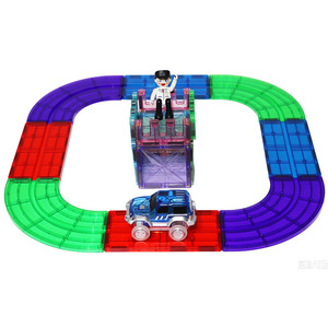 Wellbbplay 80 pièces Jouets STEM DIY Blocs Magnétiques Circuit de Course Magnétique pour Enfants Jouets Éducatifs <span class=keywords><strong>Magnatiles</strong></span> pour Enfant - Product Image 6