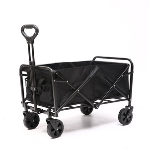 Chariot de camping pliable à grande capacité, robuste, avec cadre en acier, à quatre roues, pour le jardin, les pique-niques en plein air et le rangement - Product Image 3