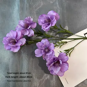 Fleurs artificielles en relief imprimées en 3D, série violette pour mariage, style violet foncé, bouquet de haute qualité, feuilles d'hortensia, <span class=keywords><strong>rose</strong></span> - Product Image 3