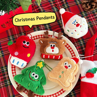 Porte-clés en peluche de Noël, pendentif de dessin animé, breloque de sac en peluche douce, Père Noël, Bonhomme de neige, Renne, Arbre, Décoration cadeau