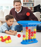 Jeu de société de bureau MILI Bouncing Quadruple Ball Game pour enfants, 4 en ligne, jeu de stratégie interactif familial avec balles rebondissantes, jouet éducatif pour enfants
