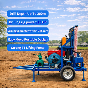 Machine de forage de puits d'eau portable 200m, prix usine, machine de forage hydraulique pour travaux souterrains - Product Image 6