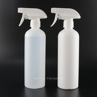 Flacons pulvérisateurs ronds noirs en HDPE de luxe vides de 300 ml, 500 ml, 17 oz avec gâchette
