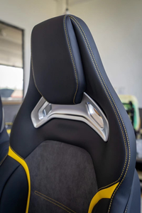 Sièges sport Mercedes AMG A35/<span class=keywords><strong>A45</strong></span>/C43/C63/E63 |   pour cuir Nappa |   Fibre de carbone |   Surpiqûres jaunes décoratives |   Imperméable - Product Image 4