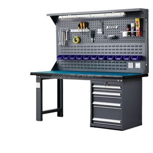 Customizable Heavy-Duty Workbench with Multi-Functional <b>Tool</b> Drawers and Hook Display Storage Racks Woodworking <b>Bench</b> - Product Image 1