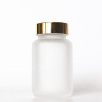 Botella de Vidrio Transparente Esmerilada de Boca Ancha de 100 cc para Píldoras, Suplementos y Cápsulas, con Tapa de Plástico, Botella de Vidrio de 100 ml para Productos de Salud