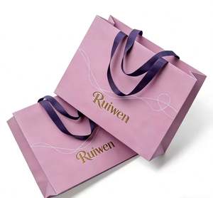 Sacs en papier épais personnalisés avec logo pour magasins de vêtements et de chaussures, emballages de luxe avec poignées, vente en gros directe usine - Product Image 2