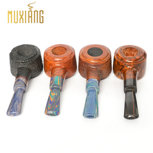Muxiang Wooden Smoking Pipe Briarwood Straight Type 3mm Filter Tobacco Pipe For Men Personal Gift - Product Image 1