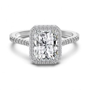 Dylam High Top Jewelry <b>925</b> Sterling <b>Silver</b> D Color VVS1 Moissanite Stone Wedding Band Eternity <b>Rings</b> for Wedding Engagement - Product Image 1
