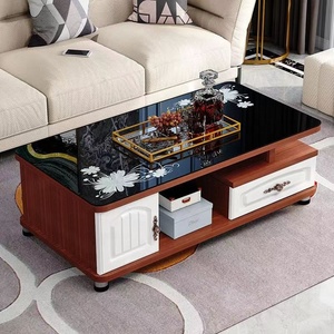 Nouveauté <span class=keywords><strong>2023</strong></span>, Ensemble de Salon Nordique au Design Simple avec Cadre en Bois, <span class=keywords><strong>Table</strong></span> <span class=keywords><strong>Basse</strong></span> Moderne en Verre de Luxe, Prix de Gros Exceptionnel - Product Image 2