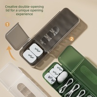 Boîte de rangement pour câbles avec 7 compartiments, organiseur de câbles, boîte de rangement pour chargeurs, étui de rangement pour câbles réutilisable, gestion des câbles pour la maison et les voyages