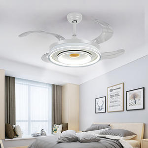 โคมไฟพัดลมติดเพดาน LED คริสตัลหรี่แสงได้สำหรับห้องนอนโรงแรมหรูหราเรียบง่ายทันสมัยมีไฟติดเพดาน - Product Image 6