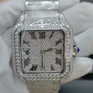 <span class=keywords><strong>Montre</strong></span> mécanique automatique de luxe incrustée de moissanite VVS, en acier inoxydable, style hip-hop, <span class=keywords><strong>montre</strong></span>-bijou, soldes de liquidation. - Product Image 4