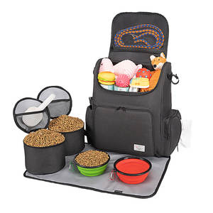 Free sample Dog Travel Bag, Travel <b>Pet</b> Bag Organizer, Dog <b>Food</b> Travel Bag with <b>Food</b> <b>Container</b> and Bowls - Product Image 1