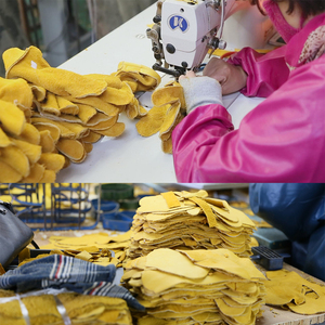 Guantes de seguridad para trabajo industrial, protectores impermeables para construcción de cuero, jardinería, venta al por mayor, fábrica China - Product Image 5