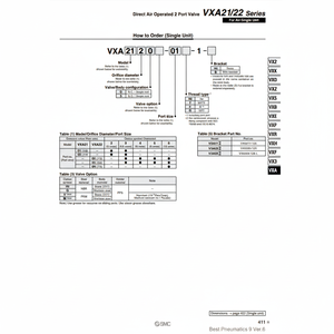 Soupape de commande pneumatique de VXA2260V-03-1-B de SMC Pneumatics - Product Image 1