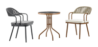 Chaise d'extérieur au design unique, moderne, imperméable, pour le jardin, mobilier de jardin, table basse en rotin, ensembles de chaises de jardin