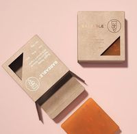Caja de Regalo para Jabón Pequeña, Ecológica, Hecha con Materiales Reciclados, Embalaje de Cartón Kraft, Recubrimiento UV, Lámina Dorada, Cosmética