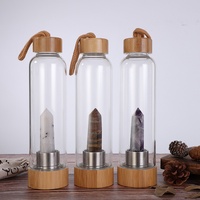 Bouteille d'eau en cristal naturel à pointe, très vendue, pour la guérison énergétique, pierre précieuse, bouteille à pointe de cristal pour cadeaux
