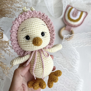 Adorable hecho a mano relleno Animal juguete ganchillo Lovey Chick <span class=keywords><strong>Amigurumi</strong></span> pato ganchillo pollo juguete - Product Image 1