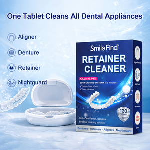 Smile Find Retainer <span class=keywords><strong>Mouth</strong></span> Guard, Aparatos Dentales, Limpiador Bucal, 120 Tabletas, Suministro para 4 Meses - Product Image 1