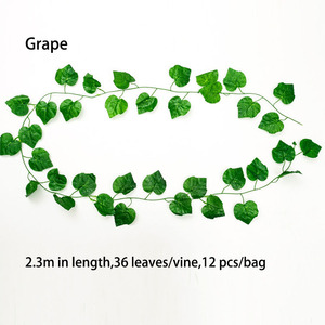 Hotsale 2.3m nhân tạo Ivy dây leo dưa hấu nho treo Lá nhựa Nhân Tạo Lá - Product Image 3