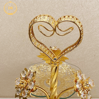 Plateau à chocolat islamique moderne pour la décoration du Ramadan, fer plaqué or minimaliste avec verre contemporain