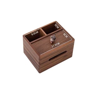 Caja de pañuelos de madera de nogal negro de estilo chino, caja de almacenamiento de 15,5x19,5x12 mm para uso doméstico - Product Image 5