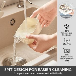 Modern <b>Plastic</b> Food Container Set with <b>Divided</b> Serving Tray & Dishwasher Safe Lid - Product Image 2