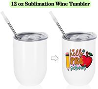 Vasos de Acero Inoxidable de 12oz para Sublimación, Doble Pared Aislada al Vacío, con Pajita y Tapa, en Oferta