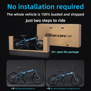 Novo Modelo 2026 FD20 Bicicleta Dobrável da Marca Feige em Liga de Alumínio Unissex Ultra-Leve Portátil para Deslocamento Sem Necessidade de Montagem - Product Image 4