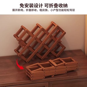 <b>Desktop</b> mini wine rack, foldable <b>shelf</b>, grid rack, wine display rack, new model, no installation required. - Product Image 3