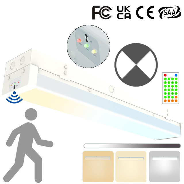 44W 5FT LED Emergency Batten Light Tunable CCT Sensor Battery Stairwell Passage Commercial Industrial Lamp ETL SAA CE
