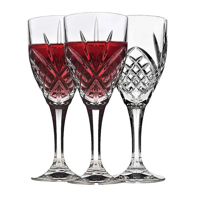 Grosir 16 oz goblets gelas kaca antik gelas air bening gelas anggur piala