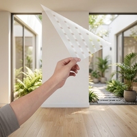 K-KOOL Vinyl-Fensterfolie mit vertikalen Streifen, Sichtschutz, Anti-UV-IR-Schutz, selbstklebende, mattierte Folie, statische Dekorfolie
