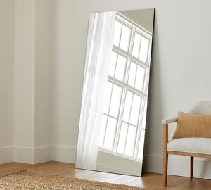 Contemporary Decorative Metal Framed Rectangular <strong>Round</strong> Wall Mounted Floor <strong>Mirrors</strong> <strong>Large</strong> - Product Image 2