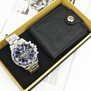 Set Moderno Orologio e Portafoglio da Uomo 2 Pezzi: Orologio Cronografo con Motivo Dollaro e Portafoglio, Regalo Simbolo di Successo Professionale - Product Image 5