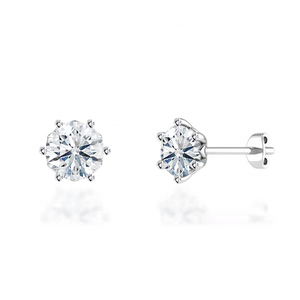Joyería Personalizada, Nuevo Diseño Simple, Plata Fina S925, Moissanita VVS, Clásicos Aretes de Loto Certificados, Chapados en Oro para Mujeres y Hombres - Product Image 3