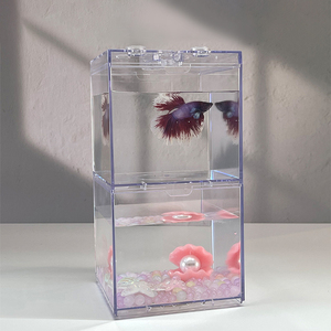 Relaxlines <span class=keywords><strong>Acrylic</strong></span> Aquarium Stackable Hộp văn phòng nhà bảng sử dụng Mini Aquarium Fish Tank - Product Image 3