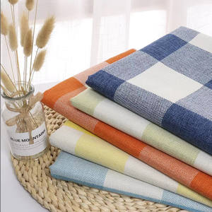 Minimalistische geruite verduisterende linnen/katoenen stof, medium gewicht, effen weving, 220 gsm, geschikt voor handtassen, kussens, autokleding & bankbekleding - Product Image 1