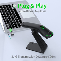 Escáner de Códigos de Barras USB 1D 2D Inalámbrico GT-3600 de GTCODESTAR, Lector de Códigos QR CMOS Portátil con Soporte para Inventario de Almacén