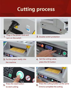 Cortadora Eléctrica Económica para Cartón y Papel, Tamaños A4 y A3, 450vs 450z3 450 <span class=keywords><strong>330d</strong></span> 450mm, con Soporte, Repuestos y Cuchilla de Seguridad - Product Image 4