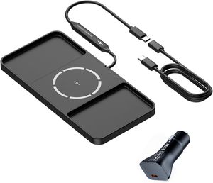 Cargador Inalámbrico para Auto <span class=keywords><strong>de</strong></span> 25W, Plataforma <span class=keywords><strong>de</strong></span> Carga Magnética, Tapete <span class=keywords><strong>de</strong></span> Carga Rápida Inalámbrico, Compatible con Smartphones Qi Universales - Product Image 1