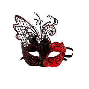 High-end diamond ball Purple Black Face with Laser Cut Metal Venetian Women cosplay Metal Iron Princess Butterfly Eye Mask